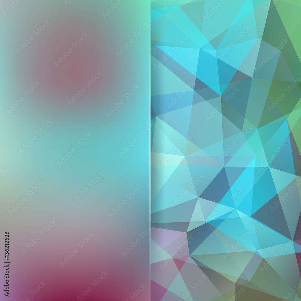 Obraz premium Abstract polygonal vector background. Geometric vector illustration. Creative design template. Abstract vector background for use in design. Blue, green, pink colors.