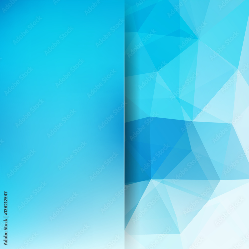 Obraz premium Abstract background consisting of blue, white triangles. Geometric design for business presentations or web template banner flyer. Vector illustration