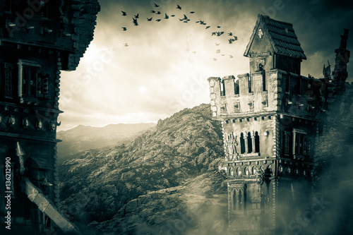 Obraz na płótnie Château fort médieval fantastique
