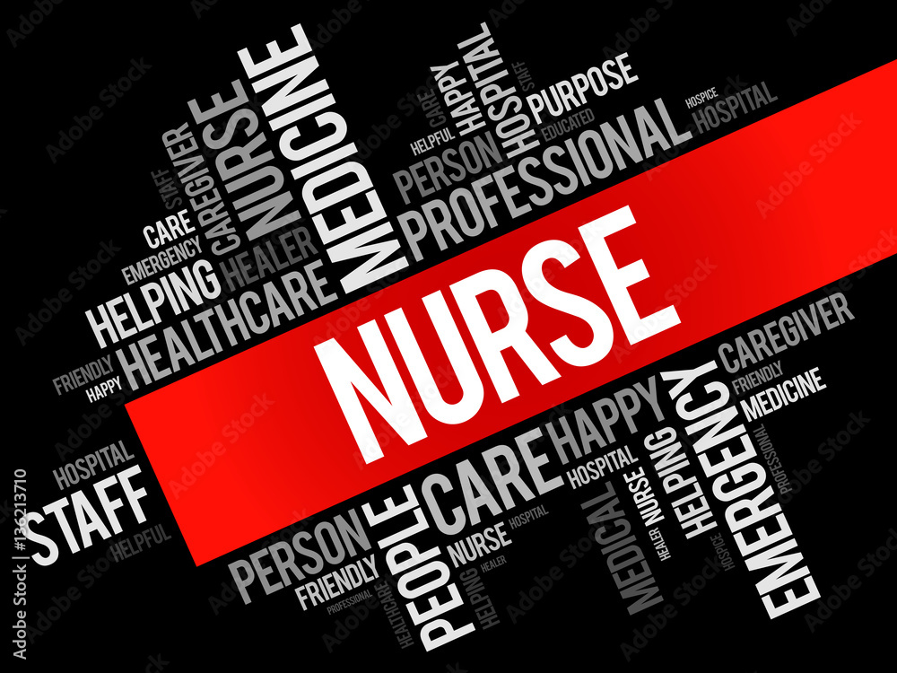 Nurse word cloud collage, health concept background Stock Vector ...