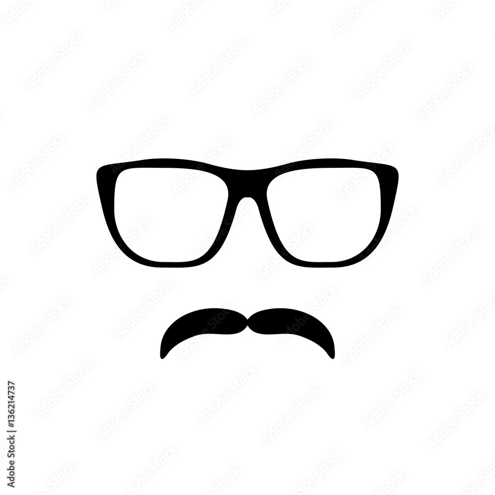 Mustache and Glasses Icon. Mustache and Glasses Icon.