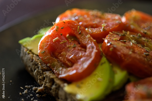 Brown rice bread sandwich with avocado