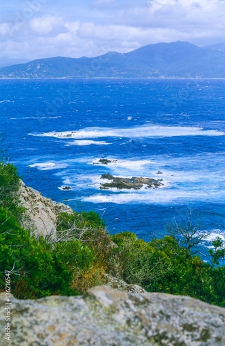 Blick auf die Bucht Golfe de Valinco, Mittelmeer, Korsika, Frankreich, Europa