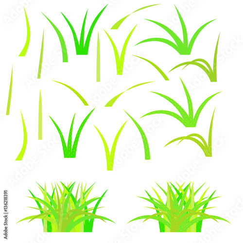 Isolated mosaic grass. Vector illustration. Easy to modify and color.