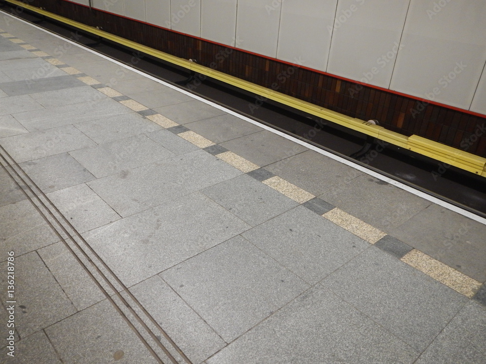 subway floor with rail road for trains