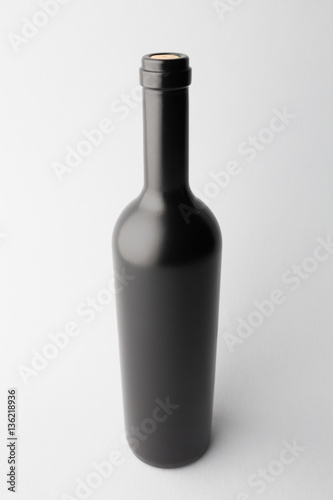 Single wine bottle on scene