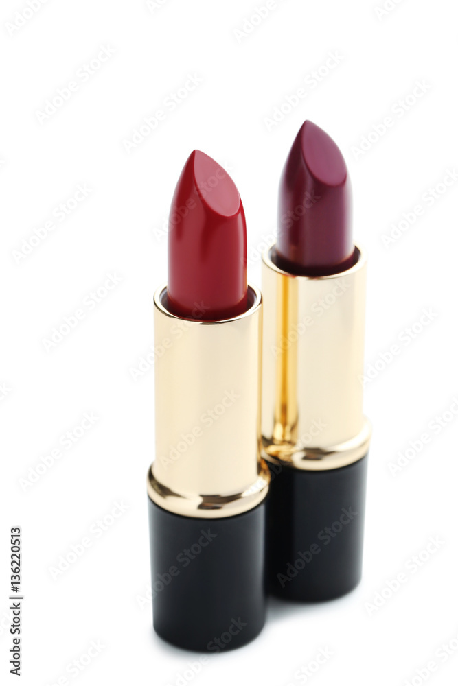 Colorful lipsticks isolated on a white Colorful lipsticks isolated on a white
