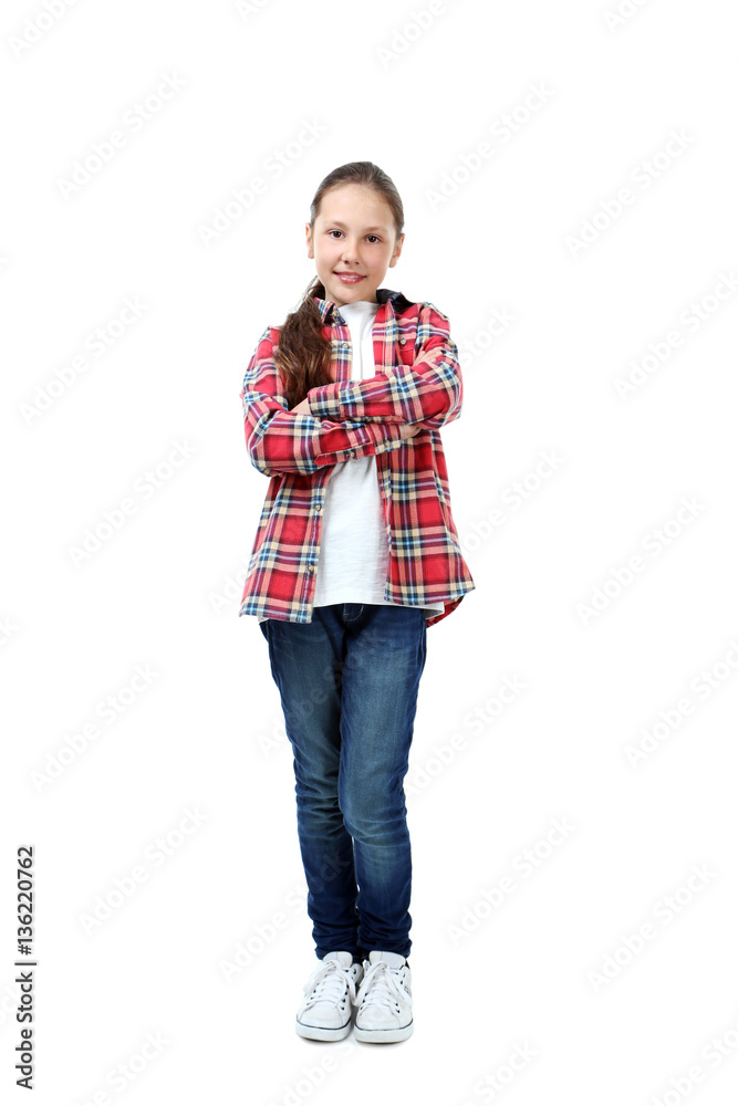 Portrait of young girl isolated on a white Portrait of young girl isolated on a white