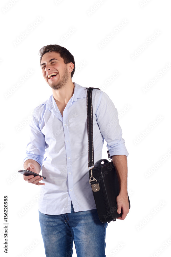 Portrait of a businessman with smartphone. Portrait of a businessman with smartphone.