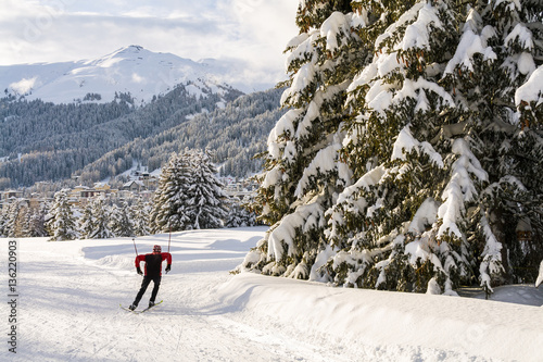 Bild auf Leinwand Davos during winter, Switzerland, EU