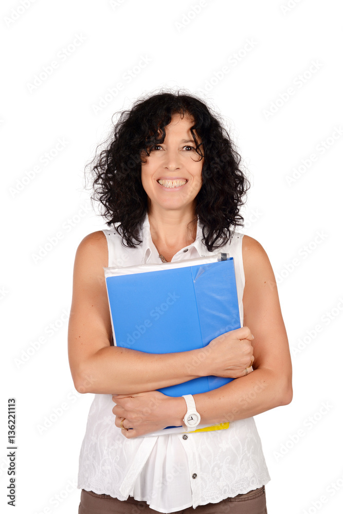 School teacher holding books. School teacher holding books.