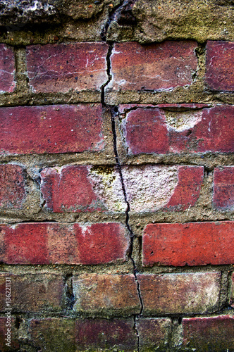 Cracking brick wall