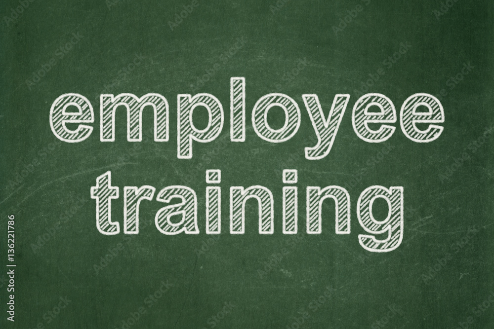 Obraz premium Studying concept: Employee Training on chalkboard background
