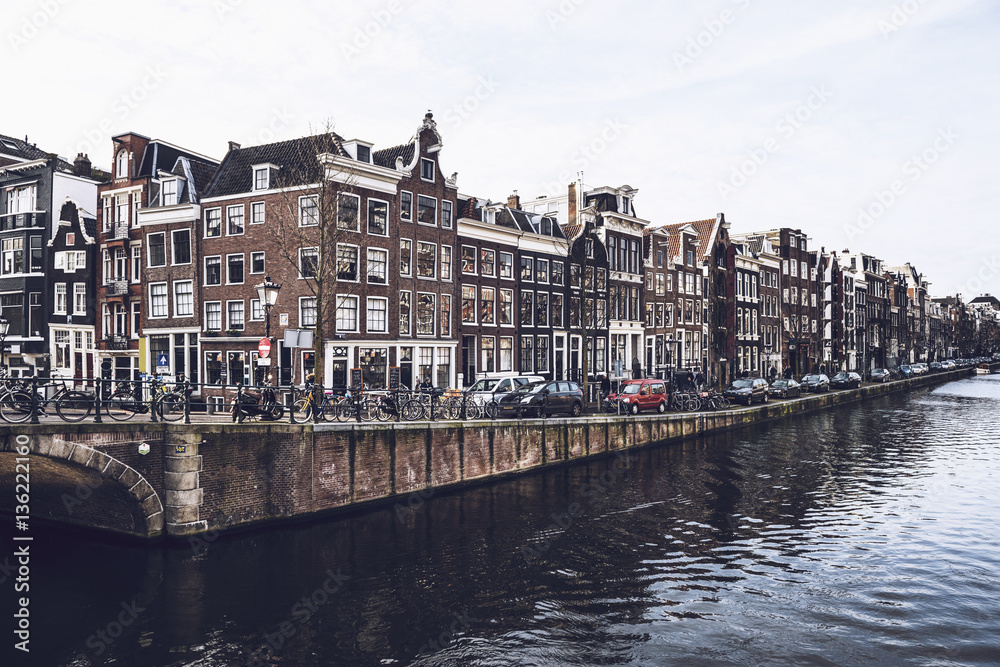 Street over canal in Amsterdam