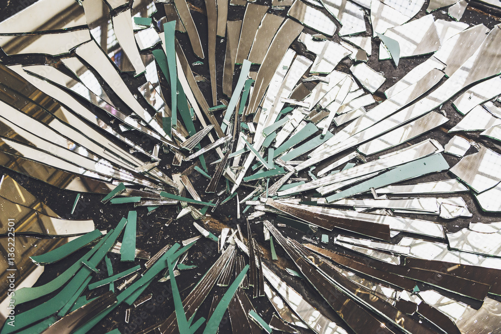Broken mirror background StockFoto Adobe Stock