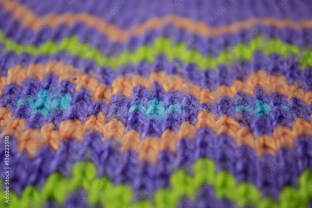 Multicolored knitted pattern