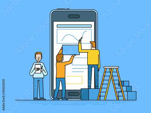 Mobile app design and user interface development concept