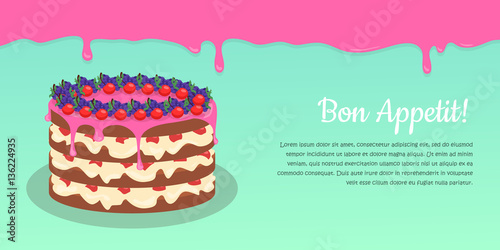 Bon Appetit. Festive Cake Web Banner. Chocolate