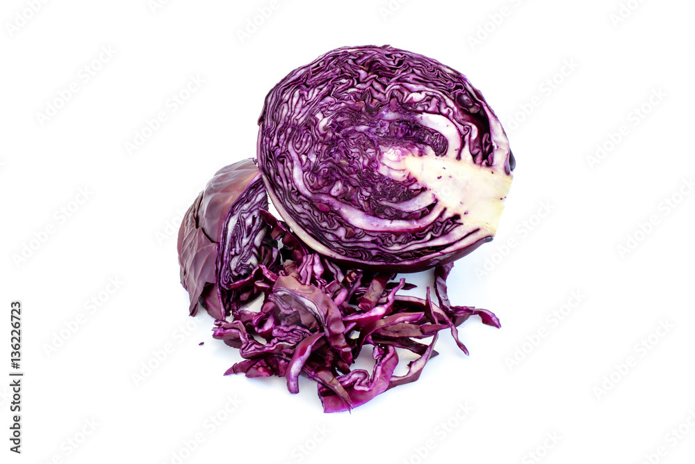 Rotkohl isoliert auf weiß Rotkohl isoliert auf weiß