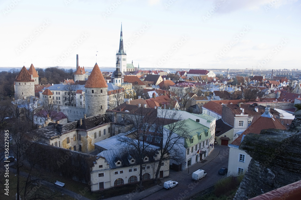 Tower and old building in Tallinn