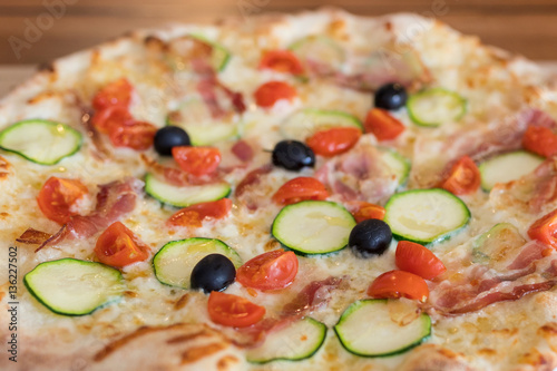 Closeup detail of Pizza Italiana