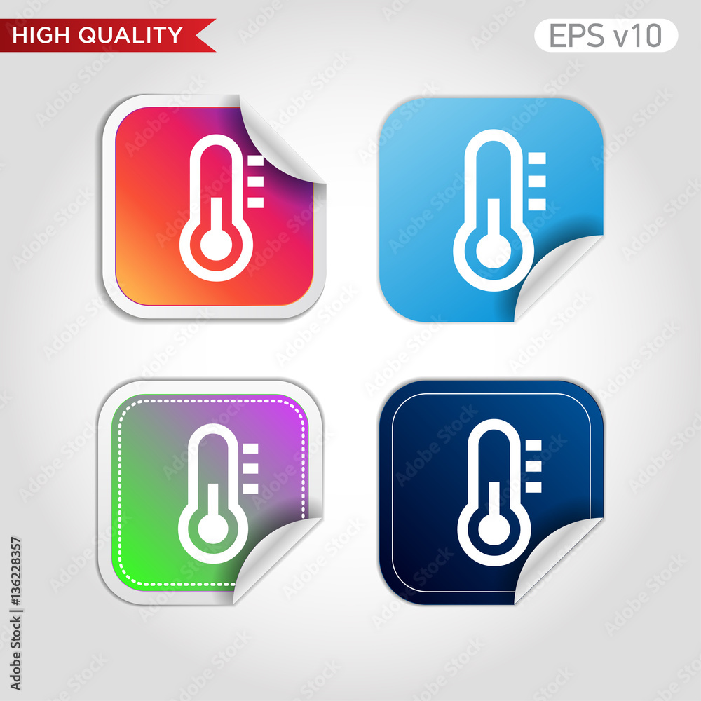 Thermometer icon. Button with thermometer icon. Modern UI vector.