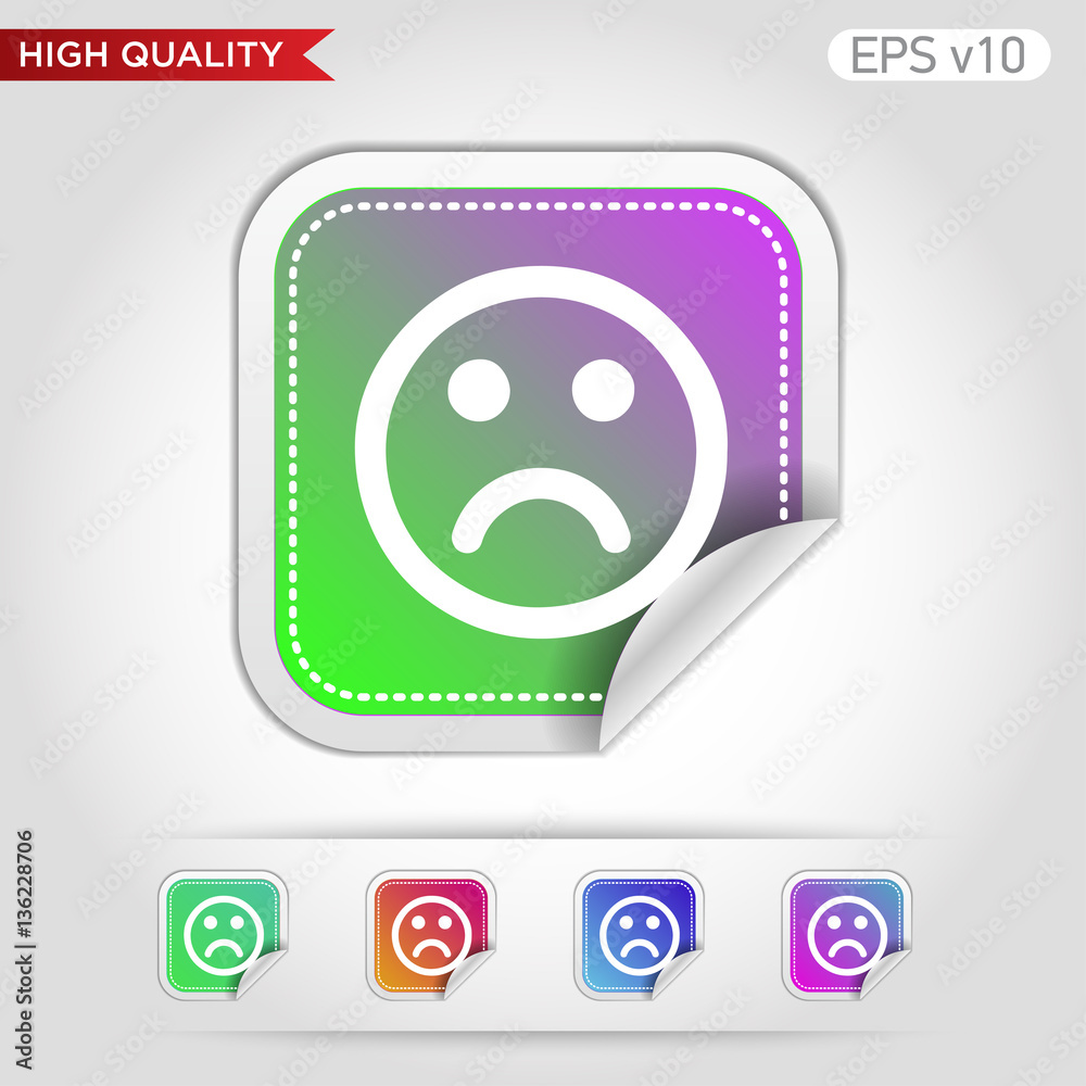 Fototapeta premium Bad smile icon. Button with bad smile icon. Modern UI vector.