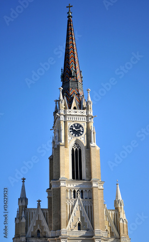 The important historic cathedral in the center of the provincial capital of Vojvodina, Novi Sad, Serbia