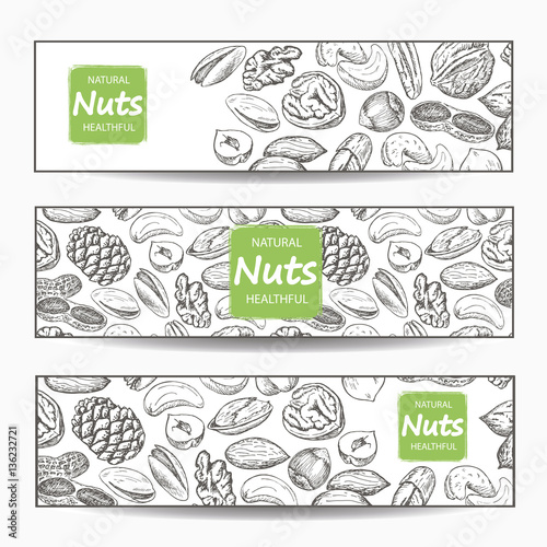 various nuts banners