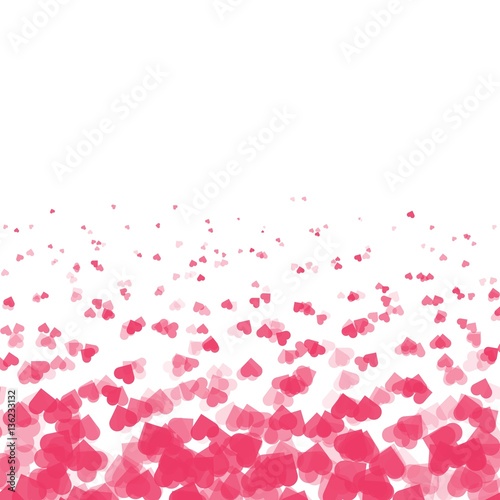 Falling random hearts. Background from different red hearts for