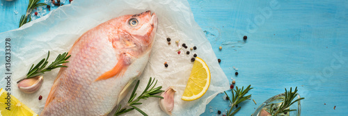 Photography Fresh raw fish tilapia