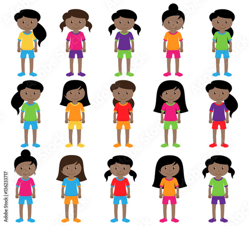 Collection of Cute and Diverse Vector Format Female Students or Graduates