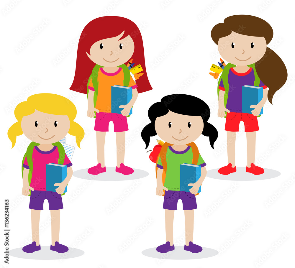 Collection of Cute and Diverse Vector Format Female Students or Graduates Collection of Cute and Diverse Vector Format Female Students or Graduates