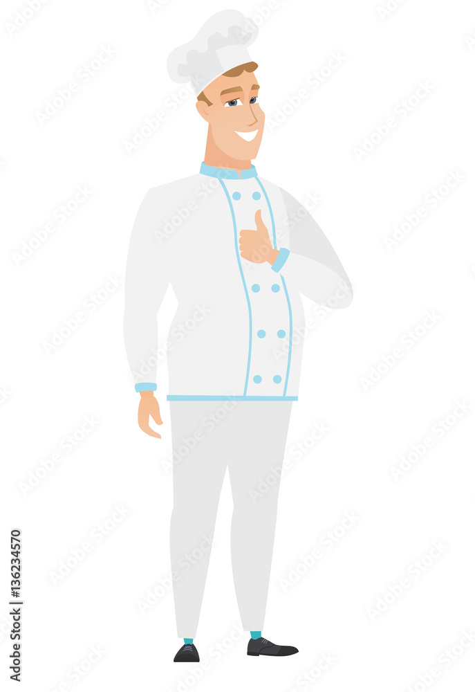 Chef cook giving thumb up vector illustration. Chef cook giving thumb up vector illustration.