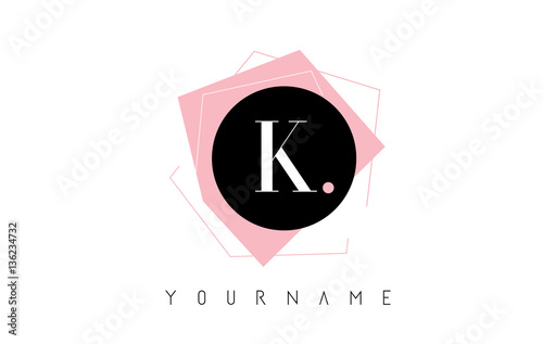 K Letter Pastel Geometric Shaped Logo Design.