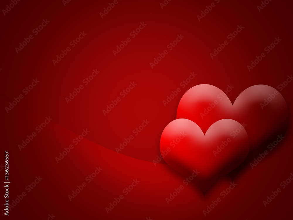 valentine hearts on red background 