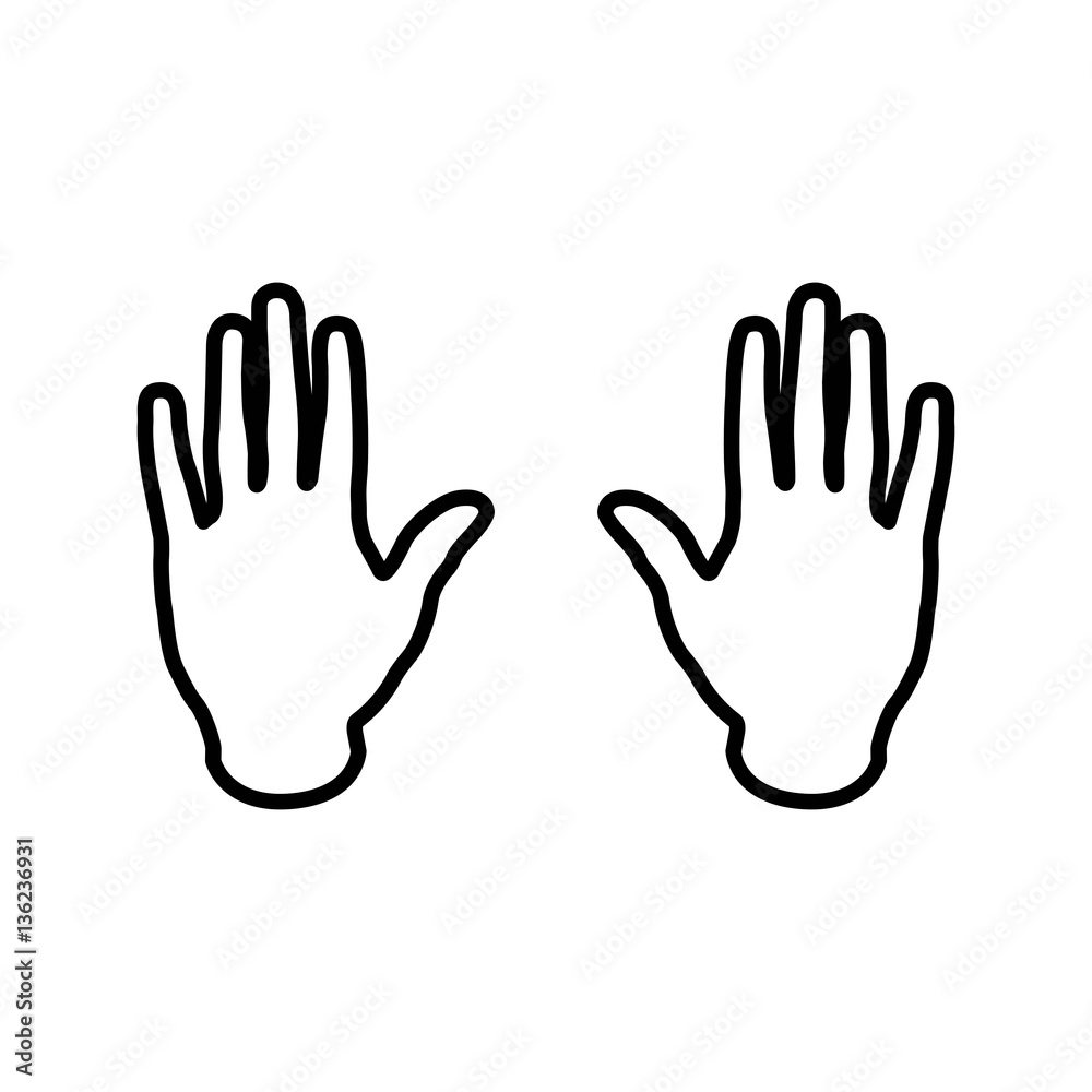 Human hands linear vector icon Human hands linear vector icon