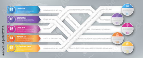 Infografics arrows, shuffled