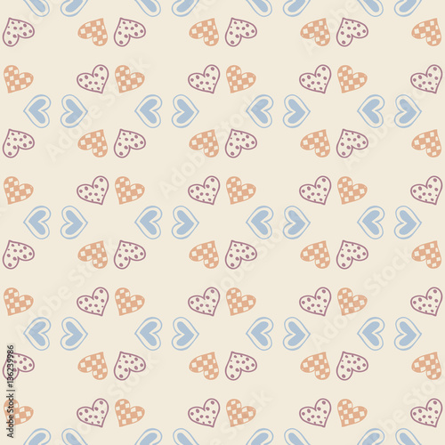 Wallpaper Mural Vector love wallpaper. Seamless pattern background with hearts. Amour decoration. Celebration for Valentines day. Torontodigital.ca