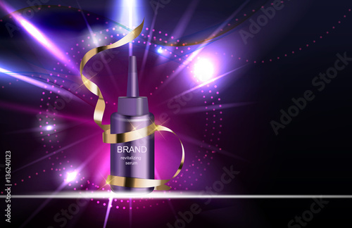 Revitalizing Serum for Hair Bottle Template for Ads or Magazine