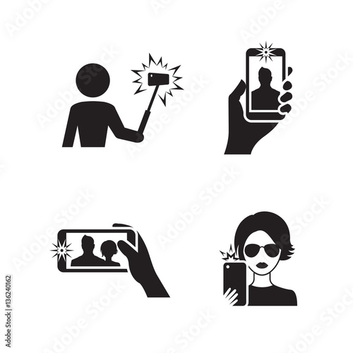 Selfie icons set