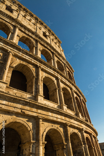 Colosseum or Coliseum Amphitheatre  evening in Rome.