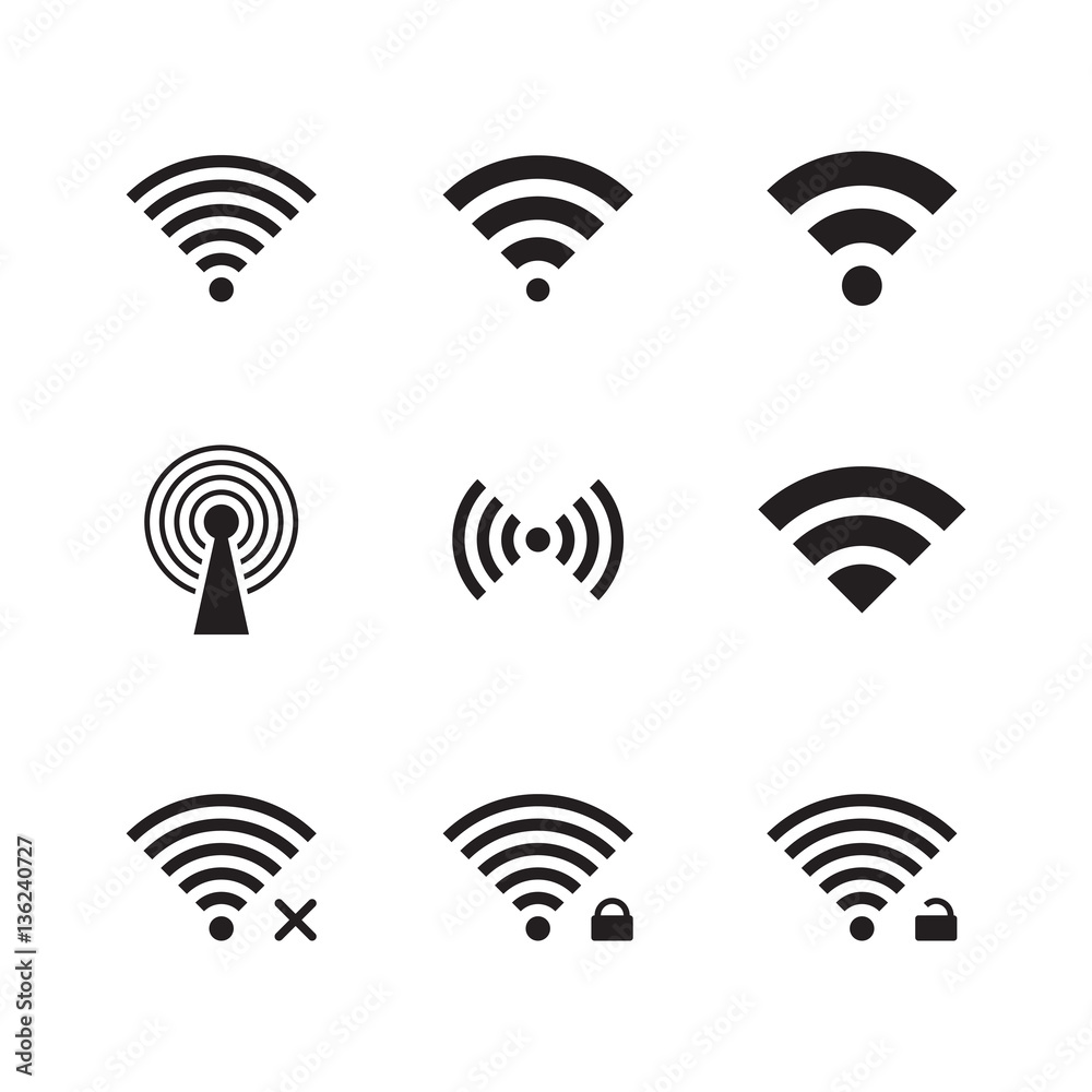 Wireless and wifi icons Wireless and wifi icons