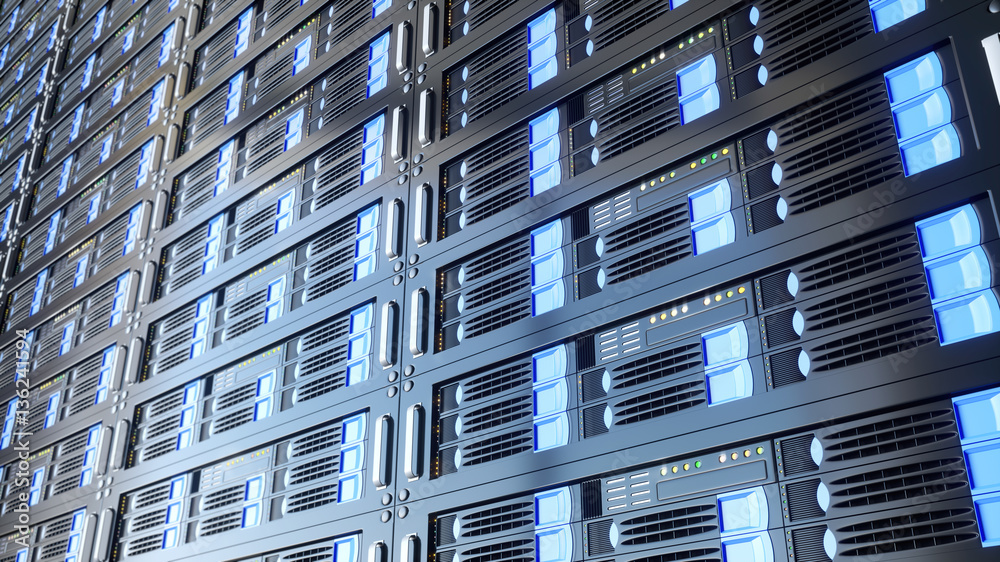 Computer servers - 3D Rendering Computer servers - 3D Rendering