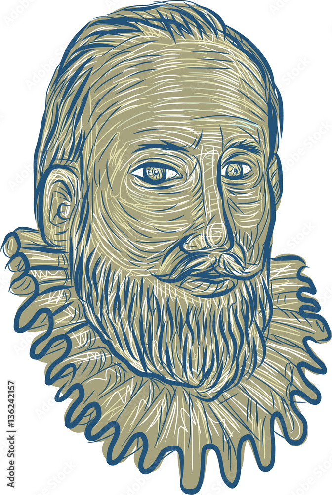 Sir Walter Raleigh Bust Drawing