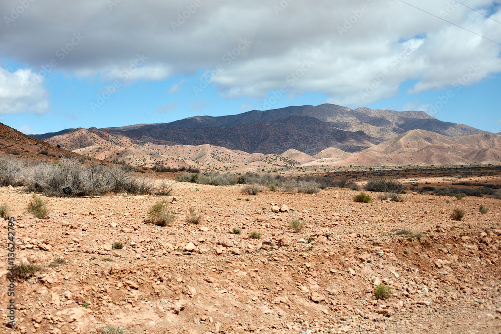 Desert landscape,  Atlas Mountains, Morocco