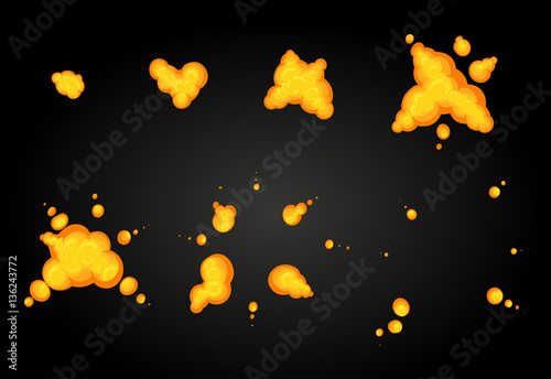 Vector effect. Effect for game. Explode animation. Cartoon explosion frames