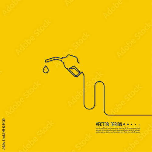 Gasoline pump nozzle sign. Gas station icon. Fuel pump petrol station. drop of gasoline.  refuel service. Vector illustration