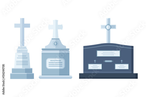 Tombstone crypt vector construction for dead people.