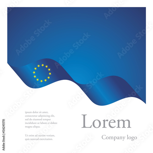 New brochure abstract design modular pattern of wavy flag ribbon of EU